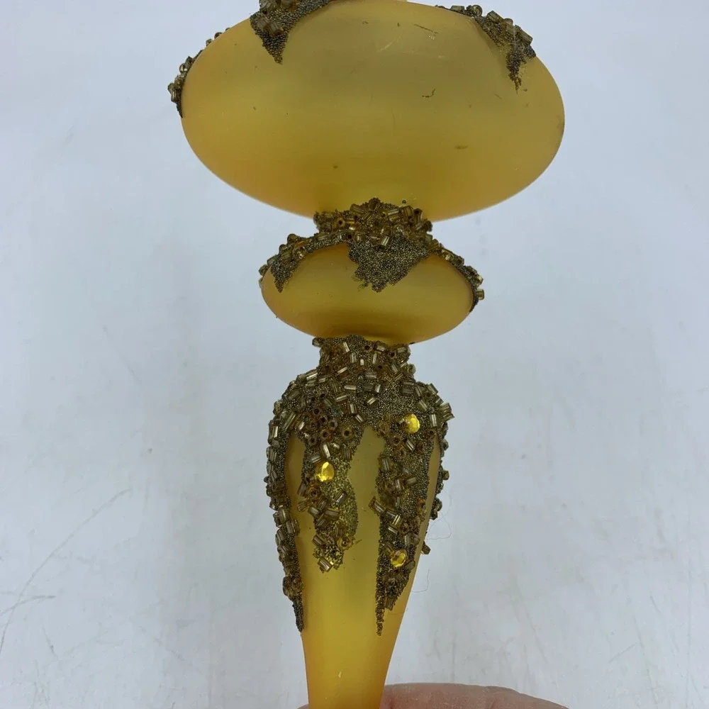 Vtg Amber Finial Ornament 8